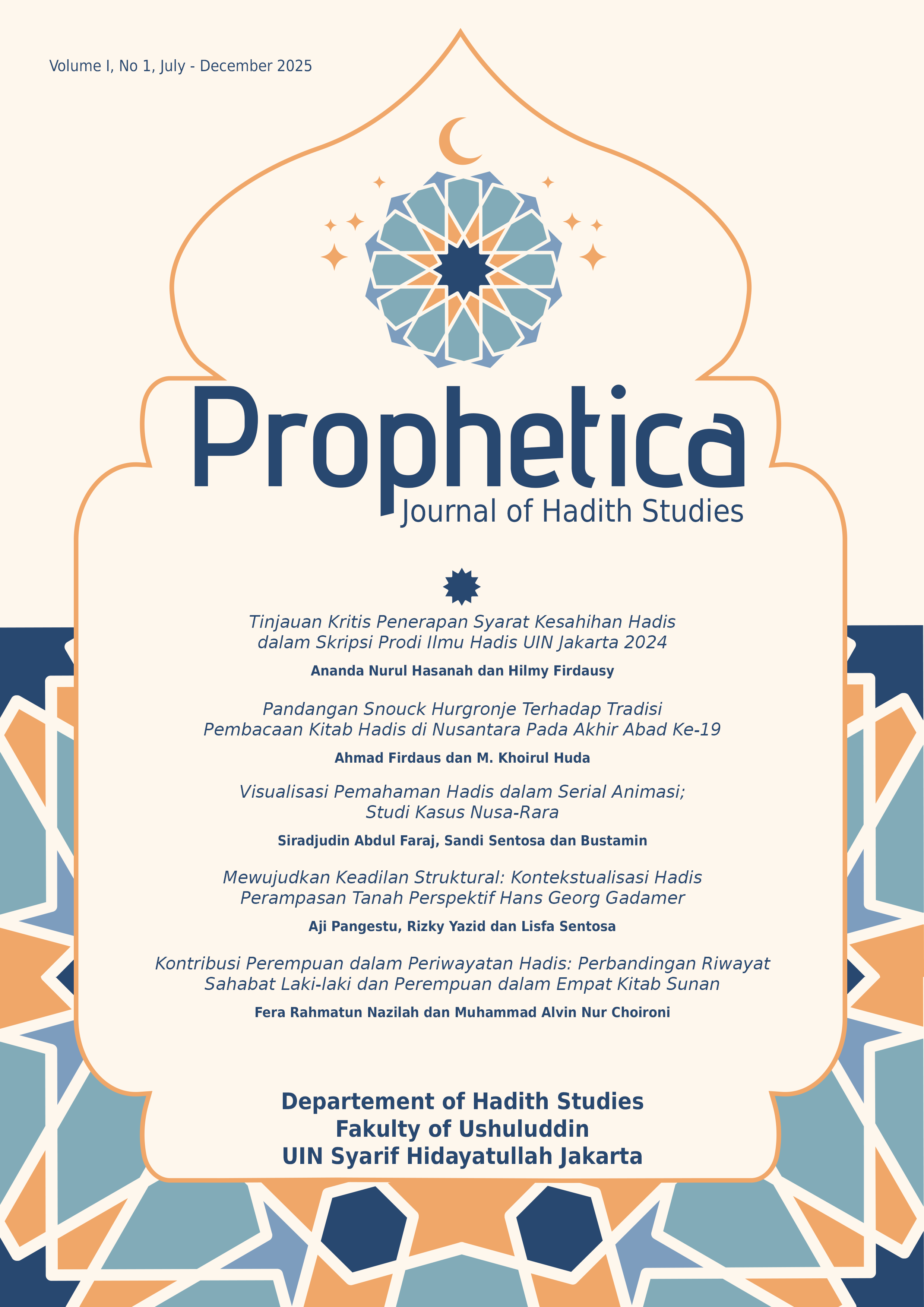 Prophetica: Journal of Hadith Studies