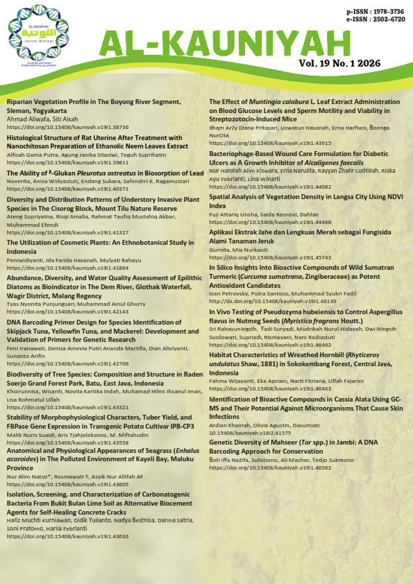 					View Vol. 19 No. 1 (2026): AL-KAUNIYAH JURNAL BIOLOGI
				